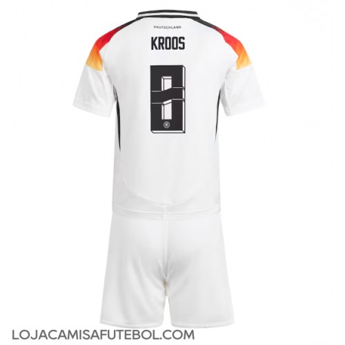 Camisa de Futebol Alemanha Toni Kroos #8 Equipamento Principal Infantil Europeu 2024 Manga Curta (+ Calças curtas)